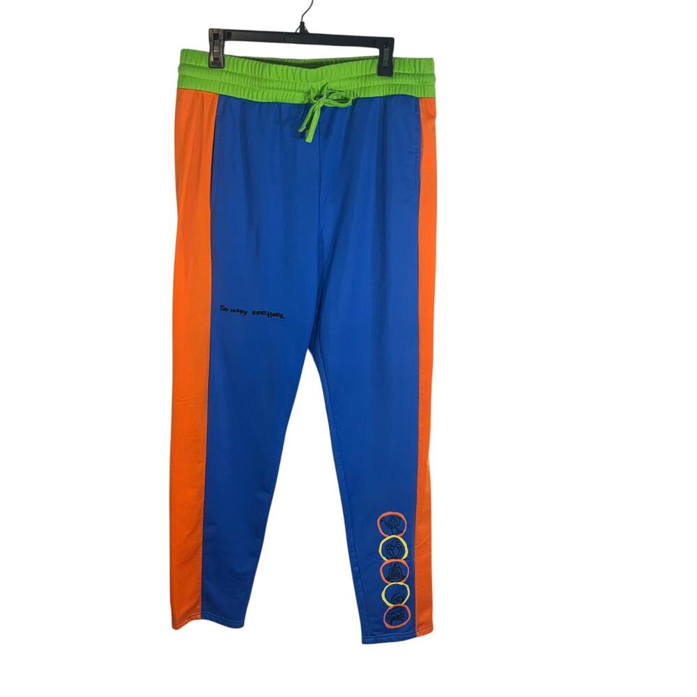 Disney Pixar Inside Out Jogger Pants Mens M Blue Orange Green Characters